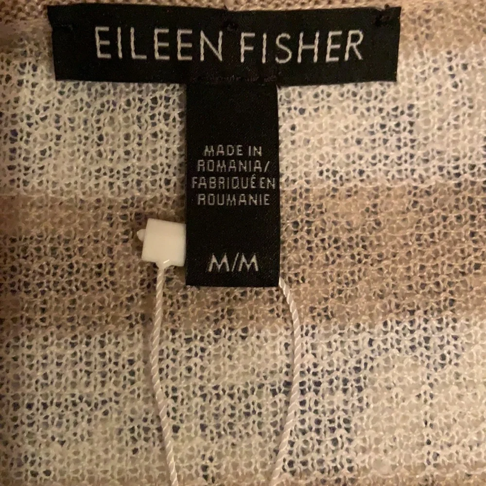 Eileen Fisher Crewneck Tunic in Natural & White